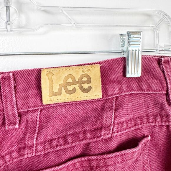 VTG LEE Burgundy Maroon Wine Colored High Waisted Mom Jeans Tapered Leg SEE NOTE - Picture 10 of 16